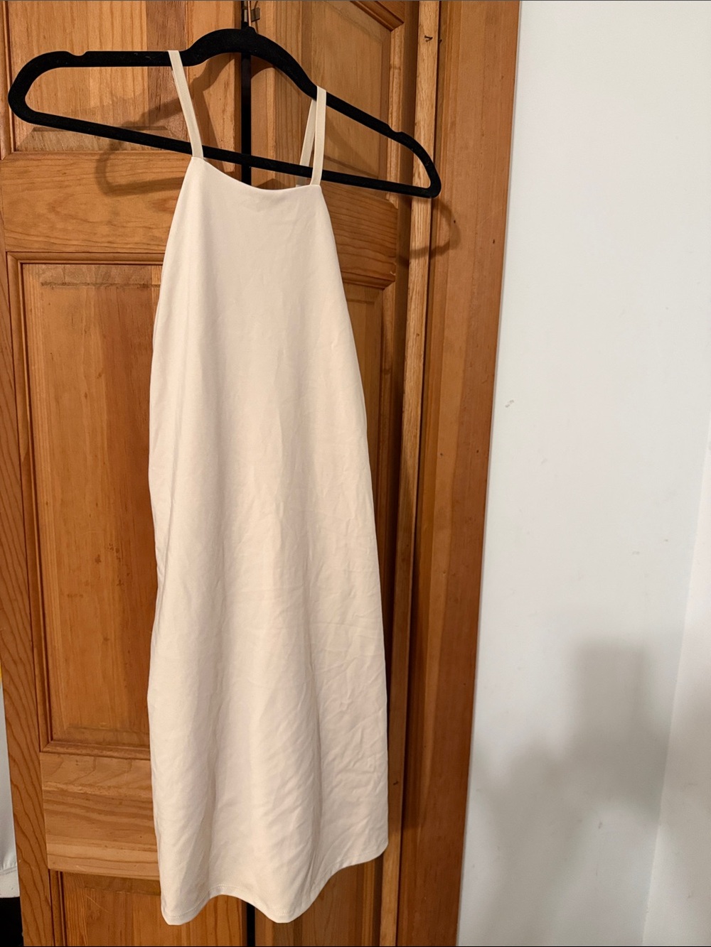 Madewell Cream Midi Slip Dress with Spaghetti Straps